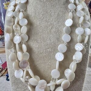 Mother of Pearl Three Strand Necklace